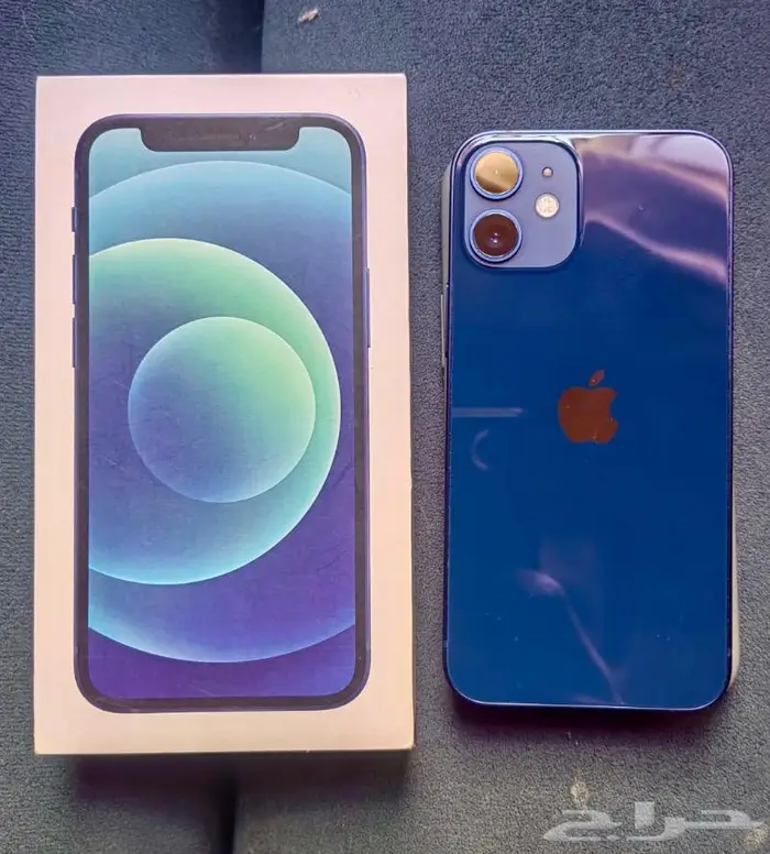 آيفون 12 ميني أزرق 128GB بطارية 85 مخزن وليس مجدد مع أغراضه 1