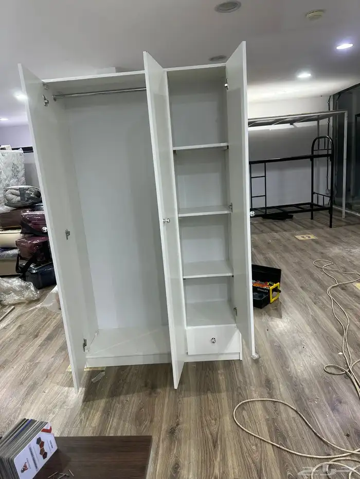 دولاب ملابس جديد سرير خشب جديد 7