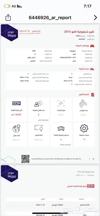 تاهو موديل 2014 بحالة الوكالة مالك ثاني من الوكالة 96
