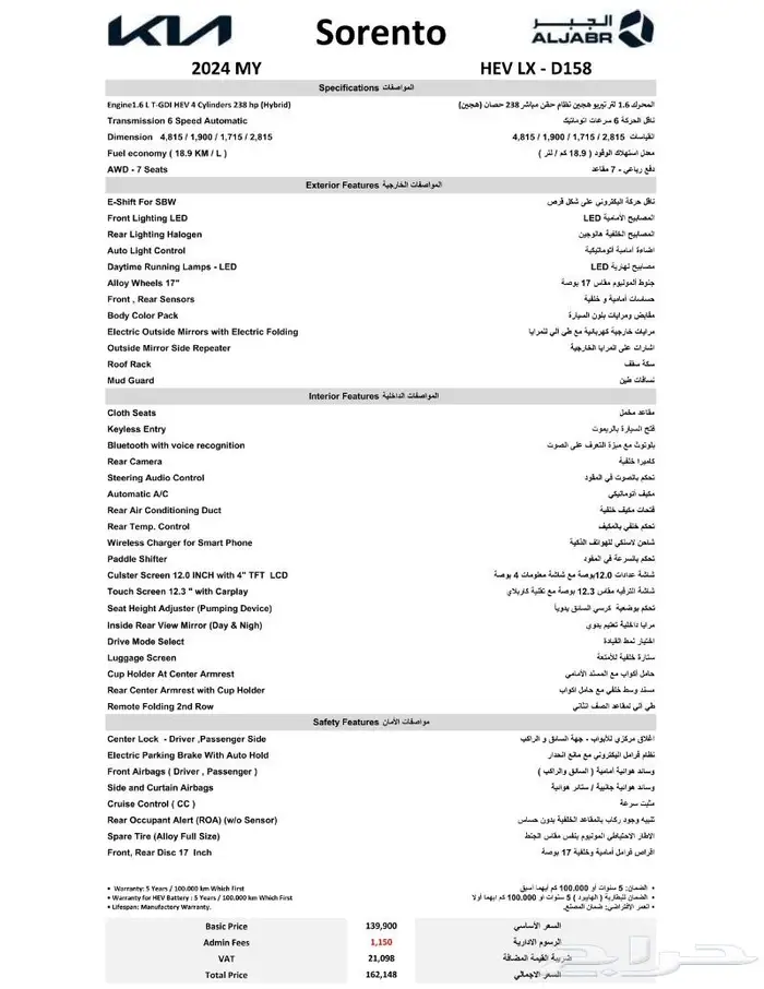 كيا سيرنتو هايبرد 11