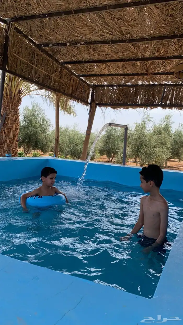 مخيم مزرعة ريف والبيت الريفي يوجد بركة سباحة للإيجار اليومي 12