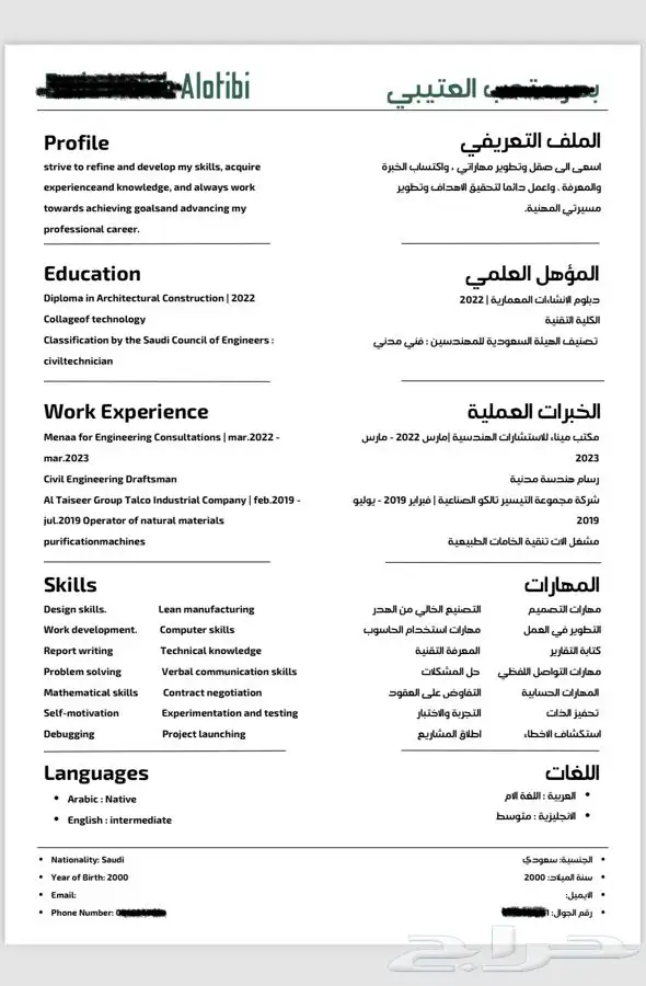 مصممة سيرة ذاتية احترافية 3