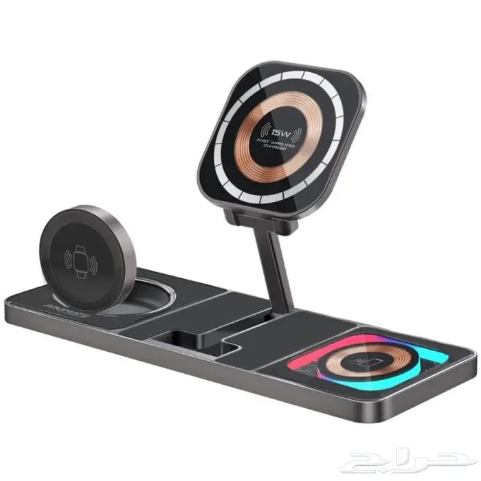 منصة شحن لاسلكية شفافة متعددة الاستخدام 3 في 1 بروميت 0