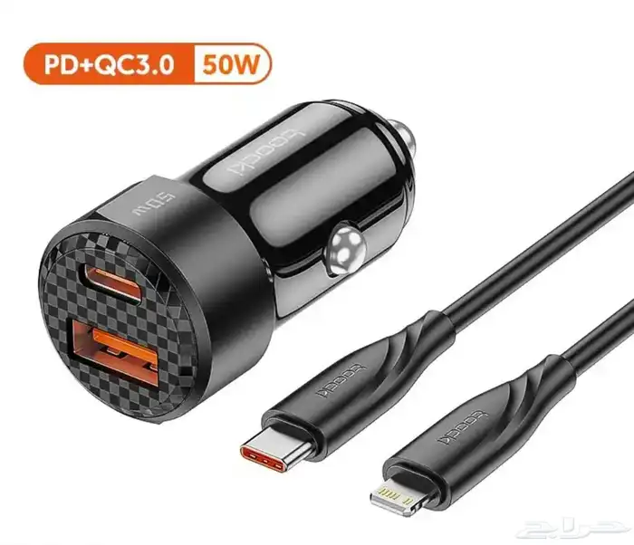 أسلاك ايفون وسماعات وشواحن سيارة معه سلك جديده اصليه 2