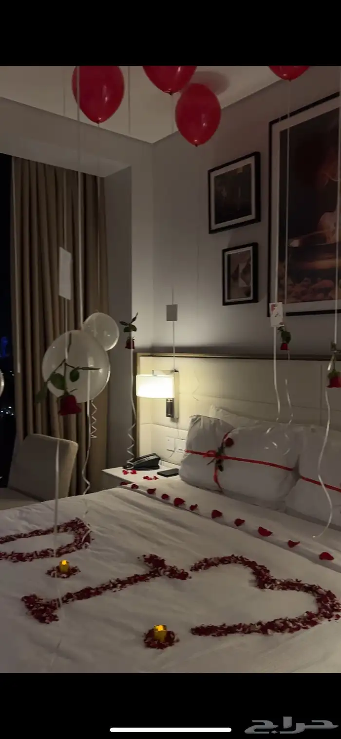 تنسيق عيد الحب الفالنتاين ذكرى زواج تجهيز غرف عرسان 0