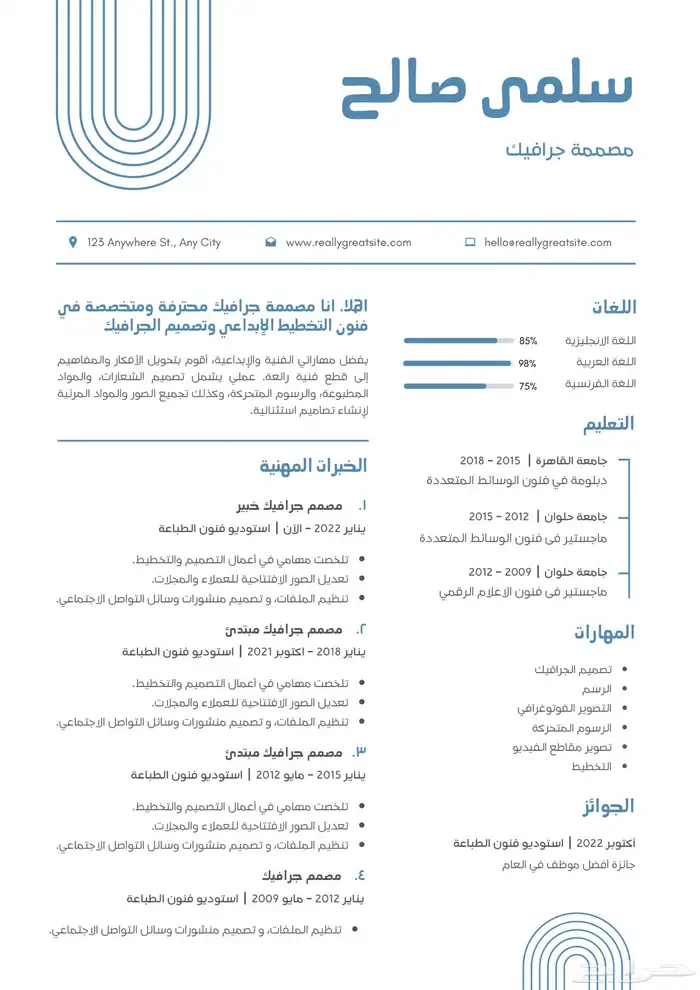 تصميم سيرة ذاتية ( cv ) 3