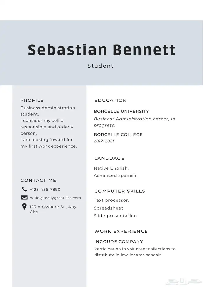 تصميم سيرة ذاتية ( cv ) 1