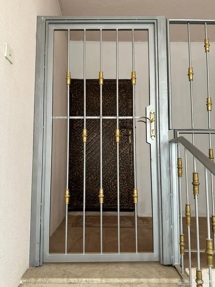 باب مع حاجز حماية حديد للدرج للبيع 4