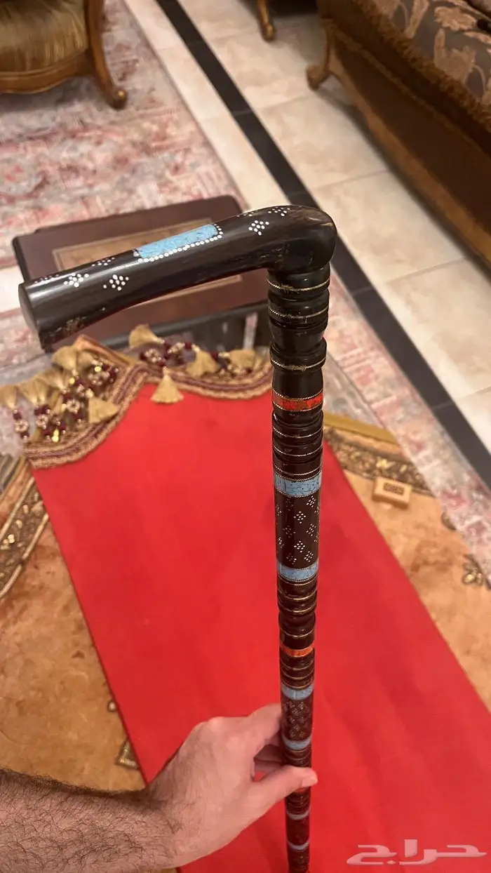 عكاز ابانوس مطعم بالاحجار الكريمة 12