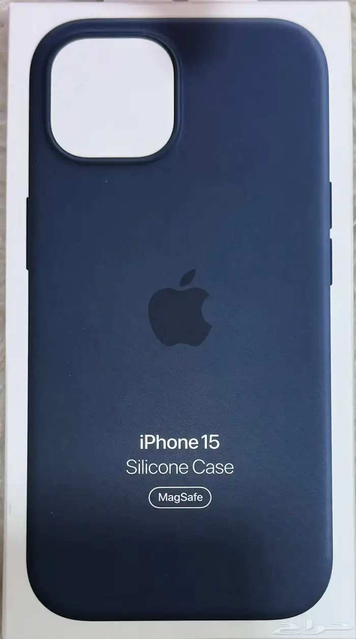 كفر ابل سيلكون ايفون 15 ازرق الدكن اصلي ماك سيف 0