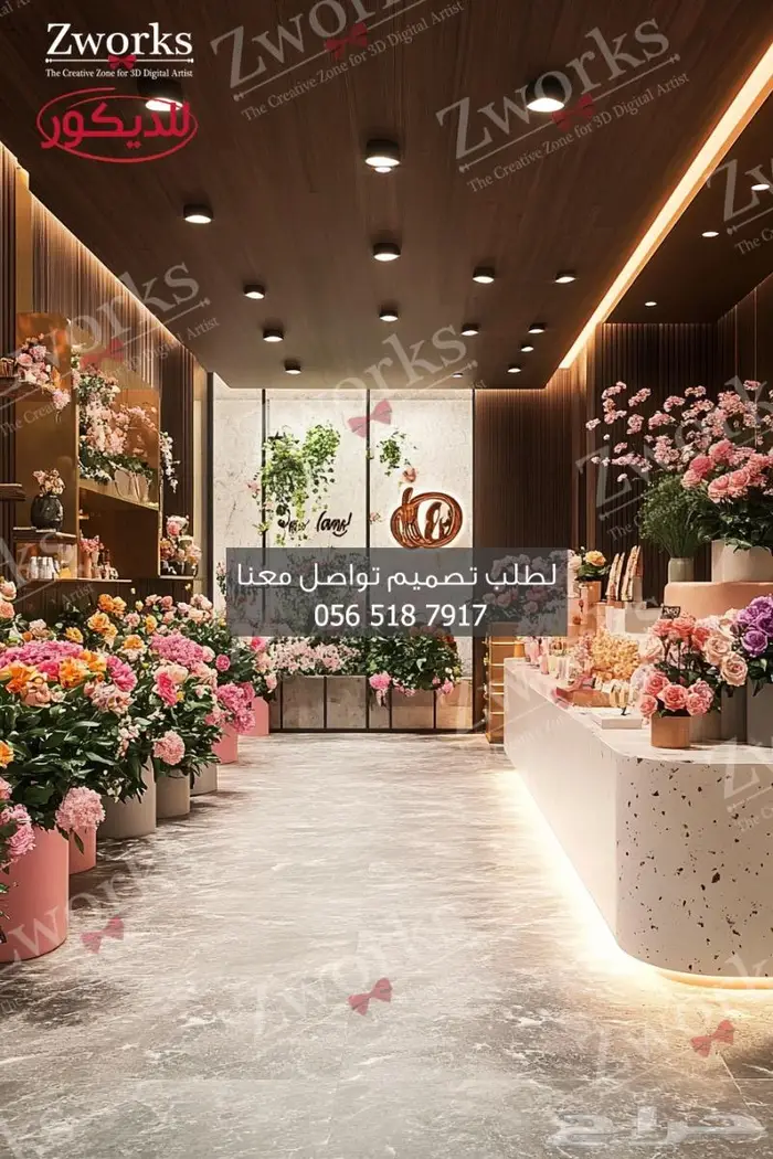 تصميم ديكور محل ورد 0