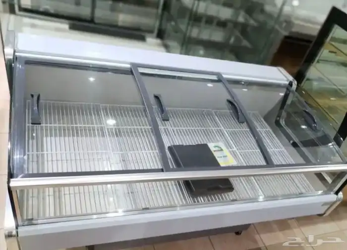 ثلاجات عرض اسماك و لحوم طازجة باب سحاب زجاج توصيل مجاني 5