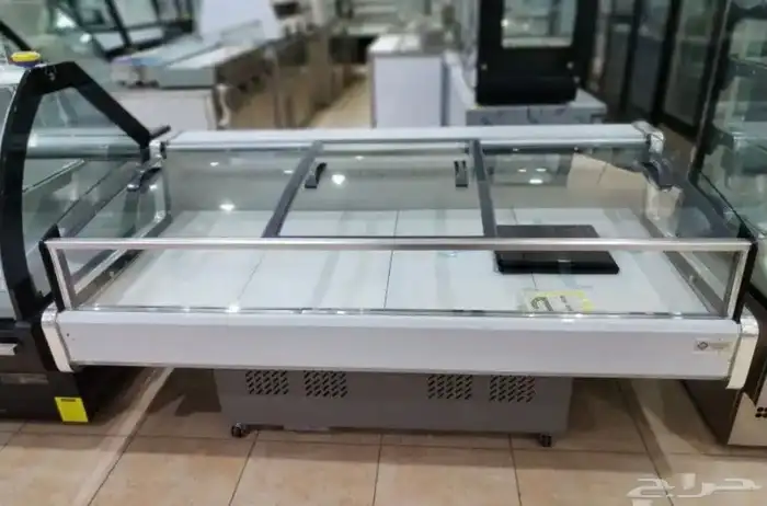 ثلاجات عرض اسماك و لحوم طازجة باب سحاب زجاج توصيل مجاني 9