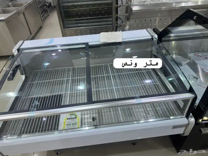 ثلاجات عرض اسماك و لحوم طازجة باب سحاب زجاج توصيل مجاني 13