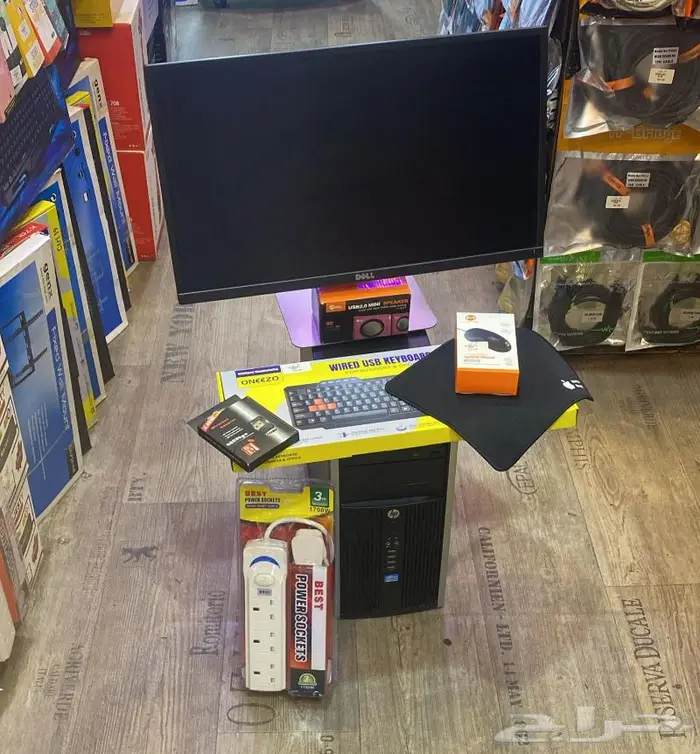 كمبيوتر مكتبي كامل hp معالج i7 مع شاشه ولوحة مفاتيح و ماوس 9