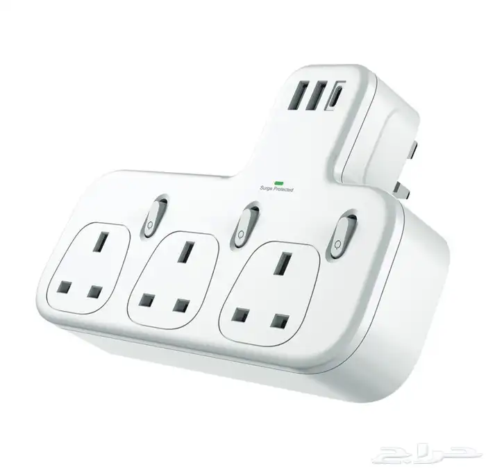 قسام كهرباء ثلاثي مع منفذين USB ومنفذ PD ب 69 ريال 0