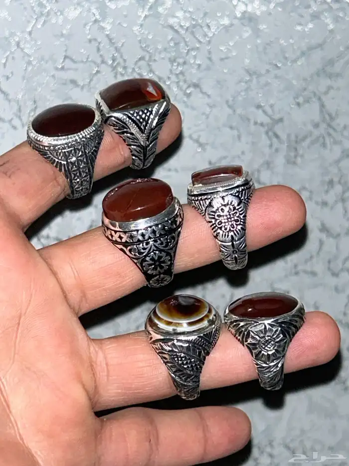 خواتم عقيق وسليمانيات واوبالات بيع جمله وتفريد 13