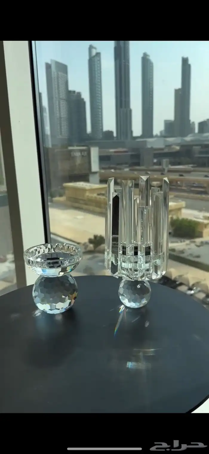 طقم مبخرة كريستال وحامل بخور او عطور 1