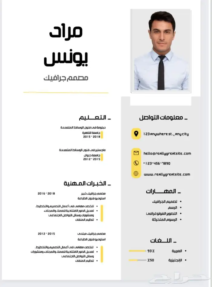 تصميم سيرة ذاتية ب احترافية ودقة CV 9