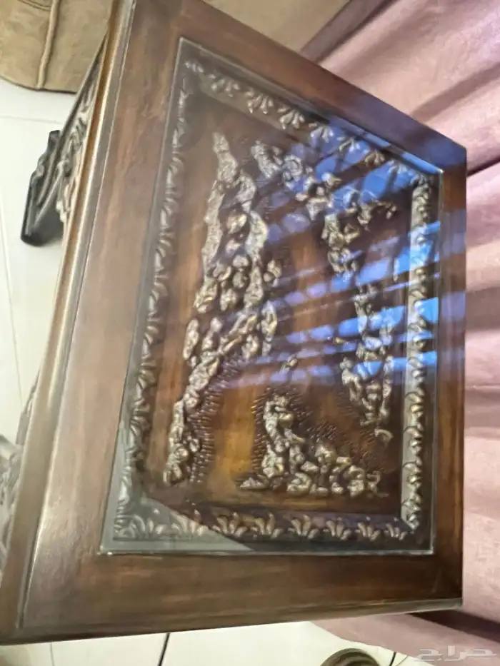 طاولات ضيوف صالون بني خشب ممتاز 3 قطع 5