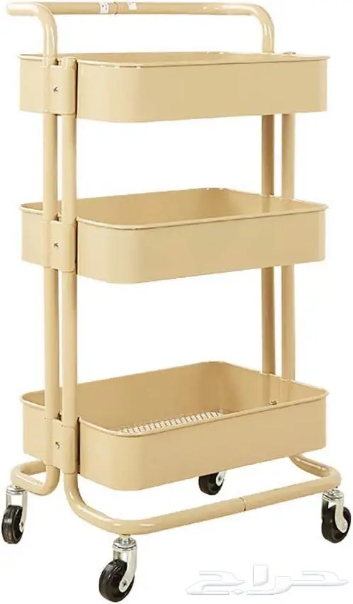 عربة معدنية متحركة بعجلات من 3 طبقات قائم للمنزل والمكتب 3