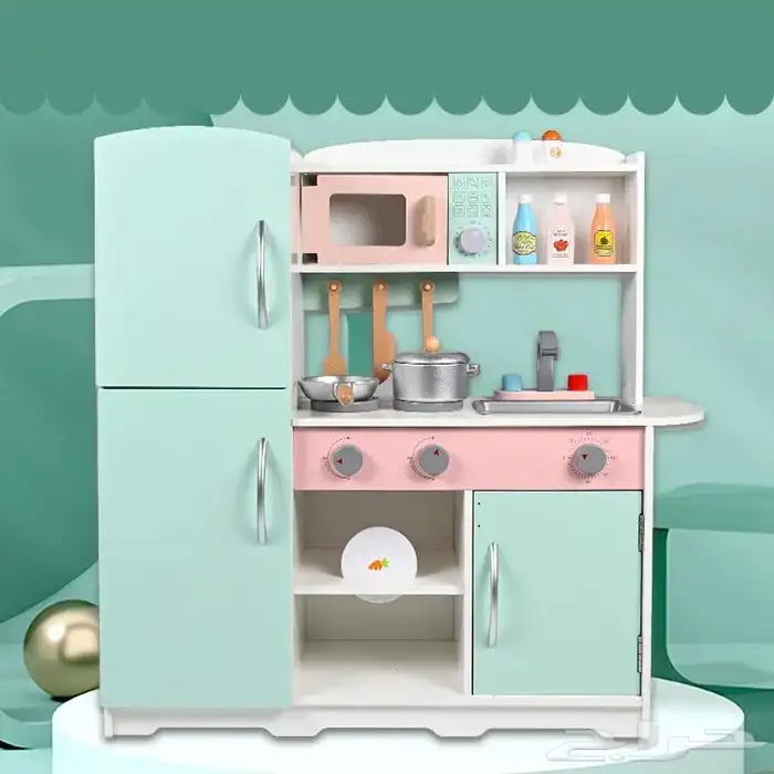 مطبخ خشب كلاسيكي للاطفال بالحجم الكبير بالوان مميزة ومتنوعة 7