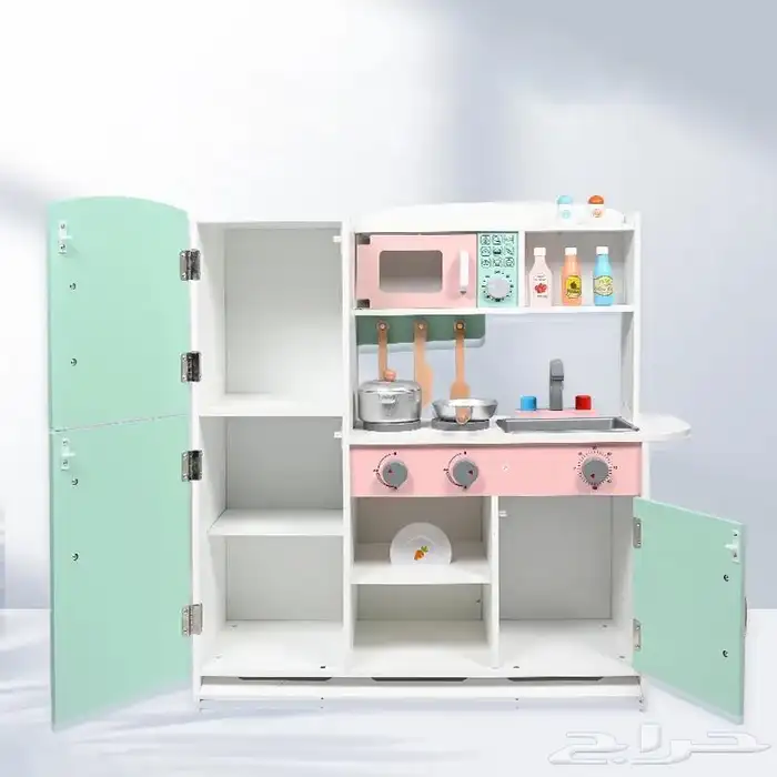 مطبخ خشب كلاسيكي للاطفال بالحجم الكبير بالوان مميزة ومتنوعة 8