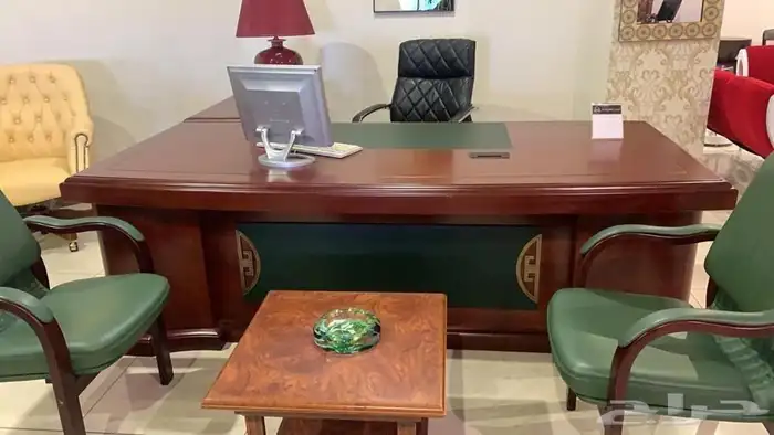 مكاتب اخضر طاولات اجتماع لون اخضر كنب جلد اخضر كراسي اخضر 5
