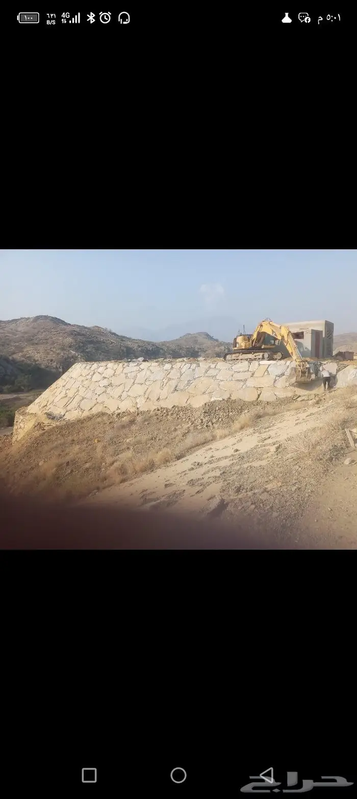 معدات ثقيله قص اراضي وبناء جدارات حجر وهدودوتحميل ردميات 3