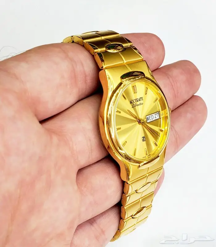 ساعة سويسرية اصلية ذهبي ب 500 ريال جديدة 8