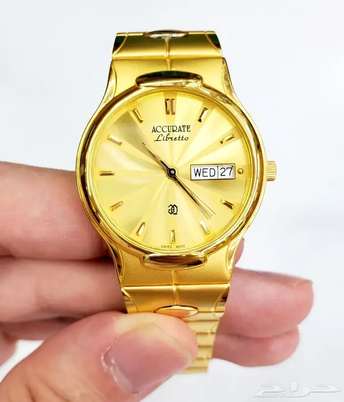 ساعة سويسرية اصلية ذهبي ب 500 ريال جديدة 5