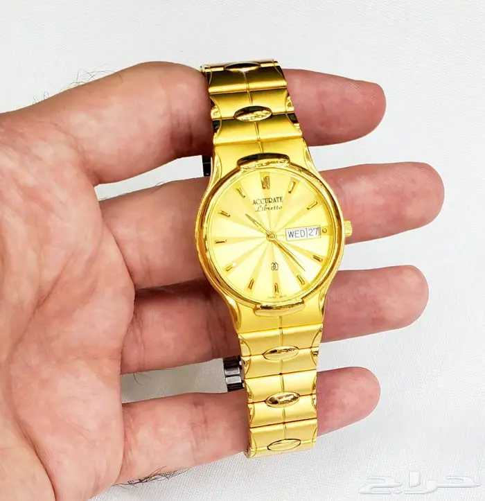 ساعة سويسرية اصلية ذهبي ب 500 ريال جديدة 7