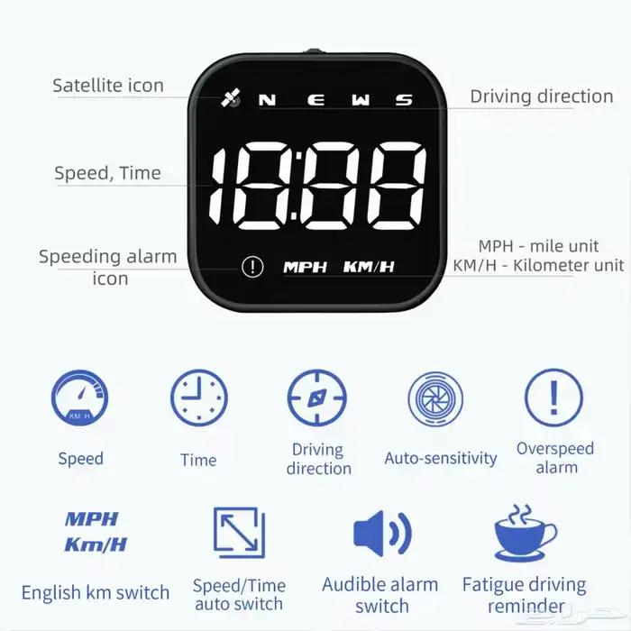 قيج صغير عداد سرعة رقمي للسيارات GPS 3
