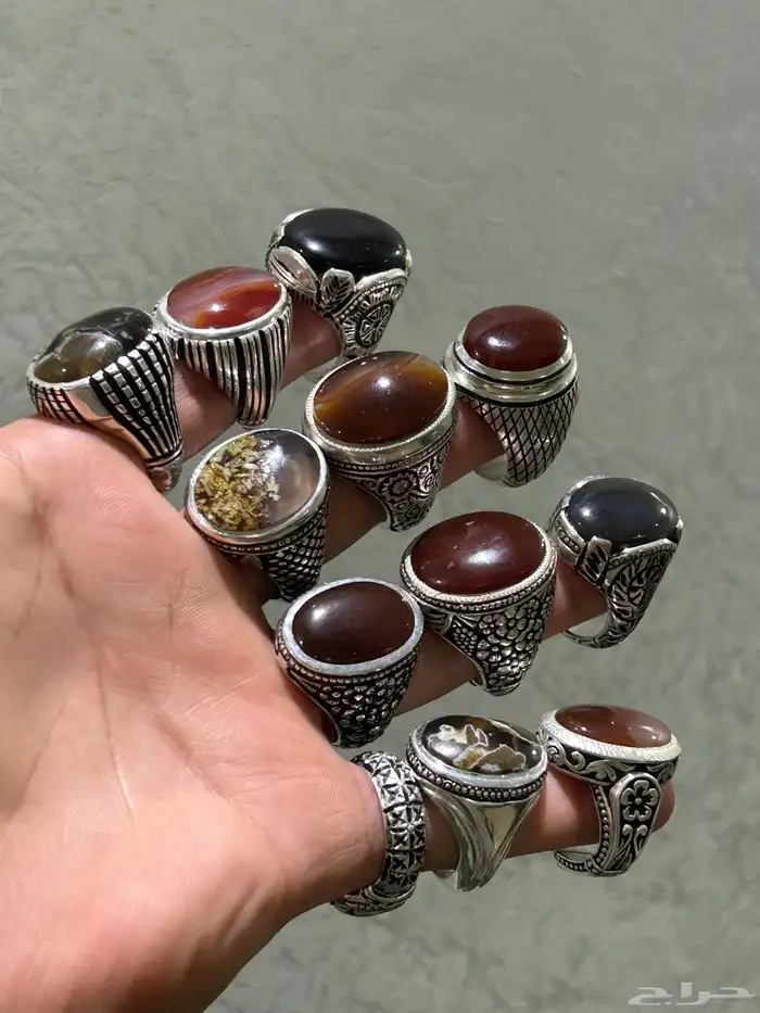 خواتم عقيق وسليمانيات واوبالات بيع جمله وتفريد 19