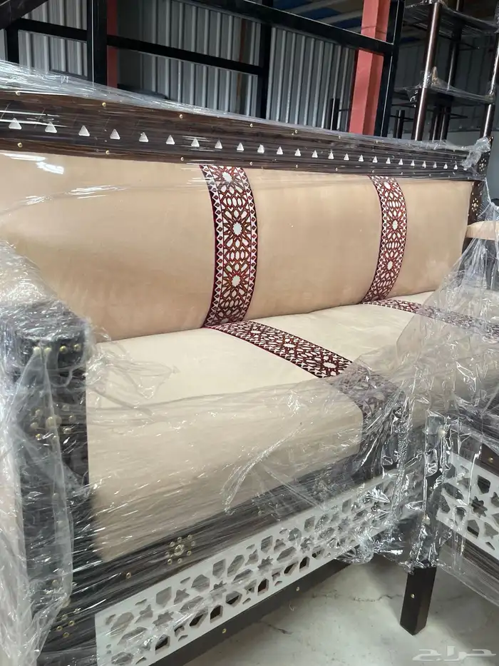 طقم كراسي خشب سويد طقم 7اشخاص كراسي خارجية جلسات شعبية 3