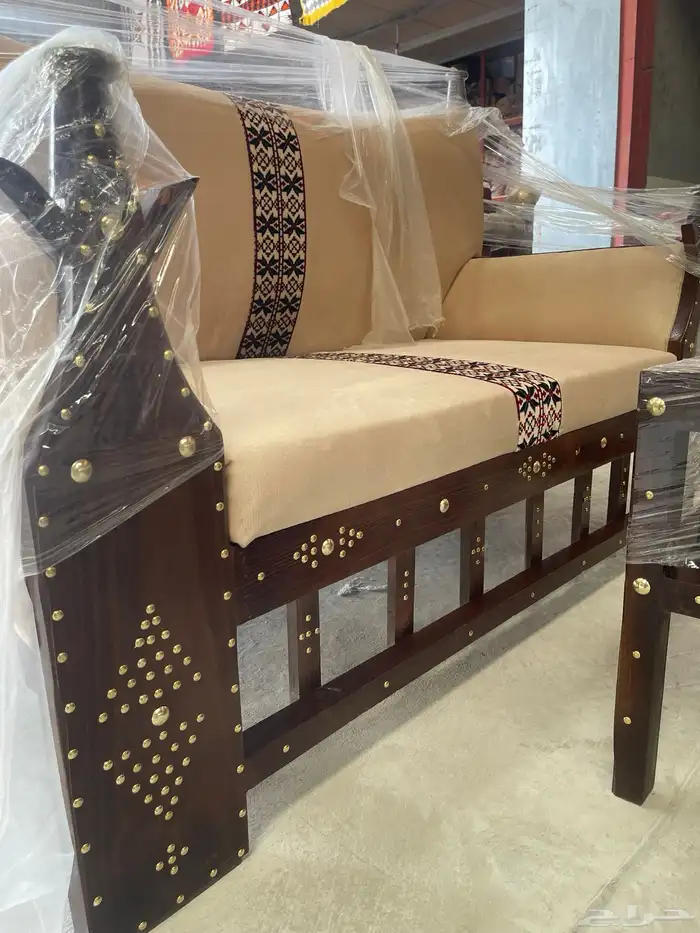 طقم كراسي خشب سويد طقم 7اشخاص كراسي خارجية جلسات شعبية 2