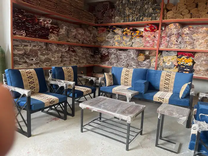 طقم كراسي خشب سويد طقم 7اشخاص كراسي خارجية جلسات شعبية 12