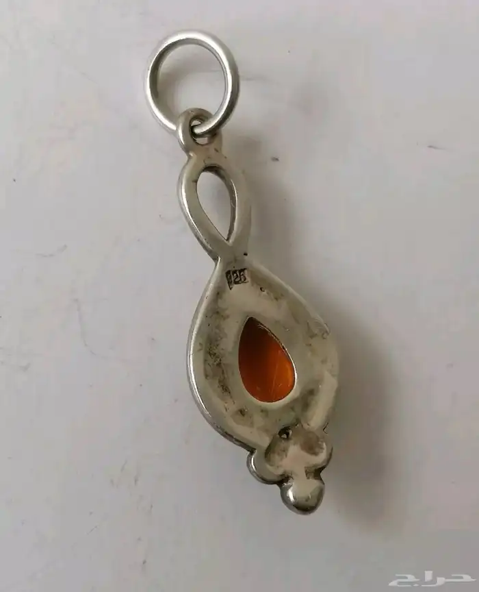 تعليقة  فضة بعنبر الكهرمان الأصلي 5