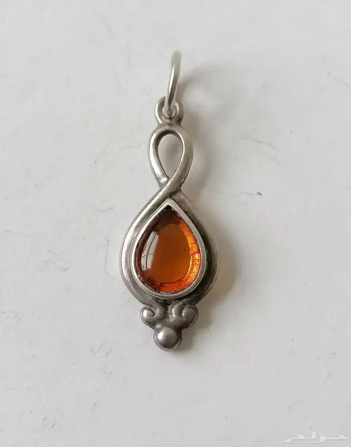 تعليقة  فضة بعنبر الكهرمان الأصلي 8