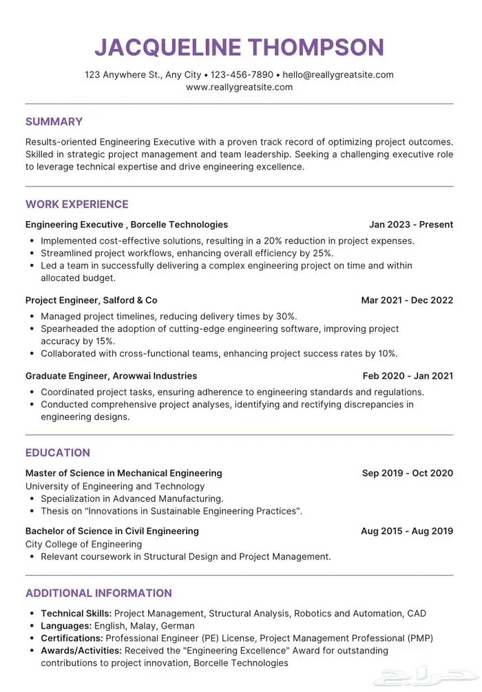 تصميم سيرة ذاتية CV 4
