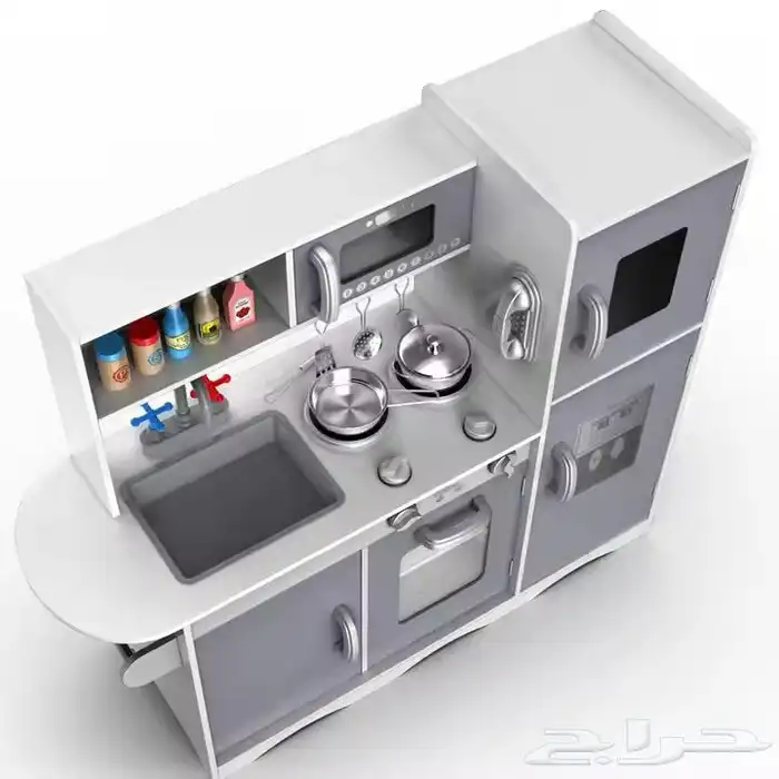 مطبخ أطفال خشب متكامل الحجم الكبير مع كامل الملحقات المميزة 1