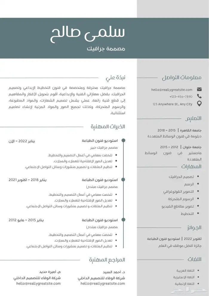 تصميم سيرة ذاتية ( cv ) 1