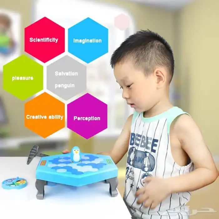 لعبة تكسير الجليد البلاستيكية للأطفال بتصميم البطريق المميز 4