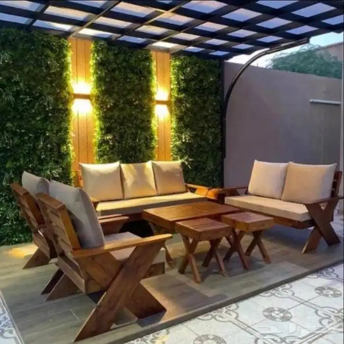 كراسي خشب جلسات خارجية وحدائق ومنازل وأسطح 33