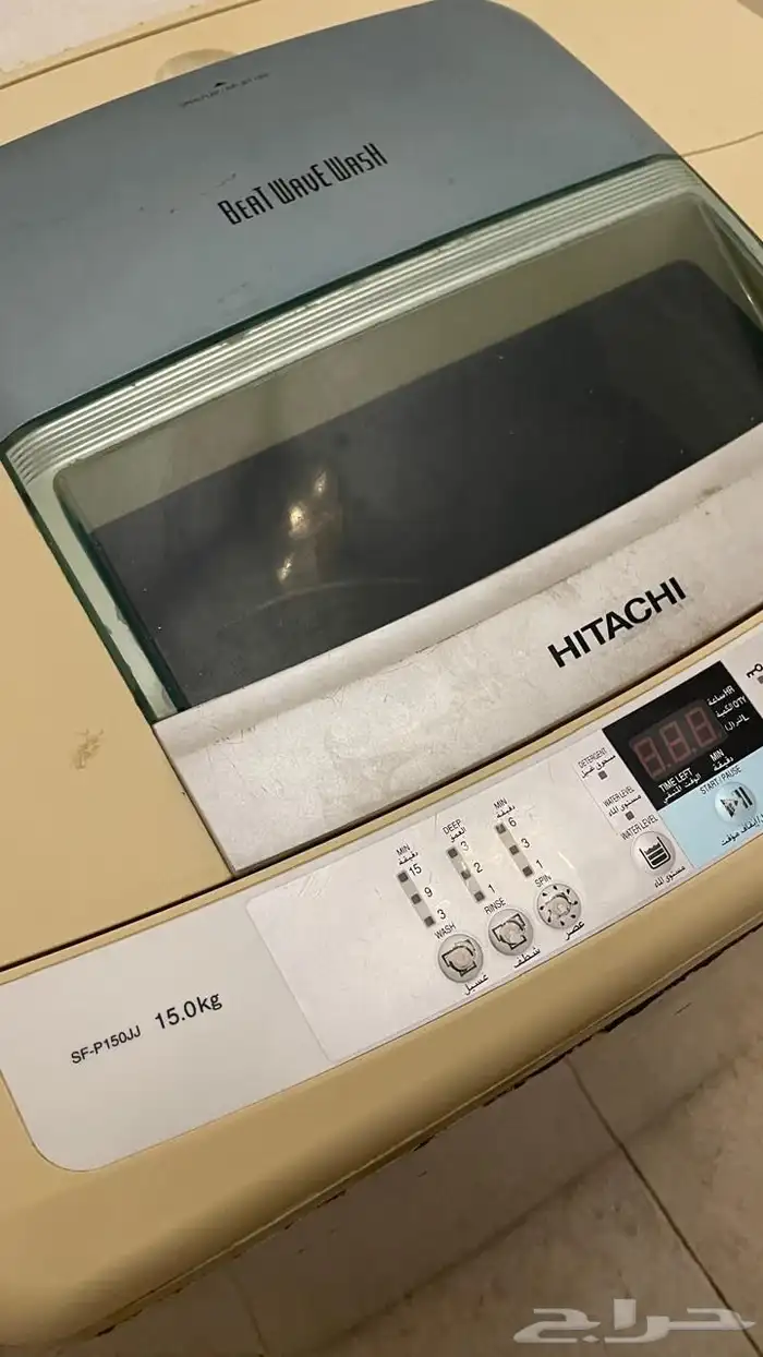 1- غسالة هتاشي 15 كيلو تنشيف 75  2- مجفف 100  نوع أدميرال 1