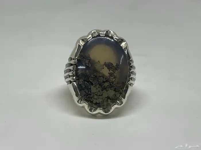 خاتم عقيق يمني طحلبي فاخر صياغات عارف 19