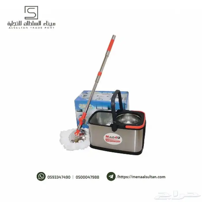عربة تنظيف مع ممسحة دوارة 0
