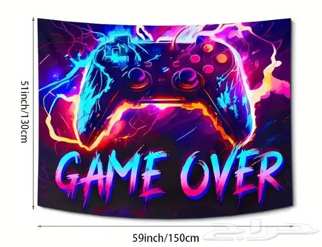 قماش GAME OVER مضيئ باحجام مختلفة 6
