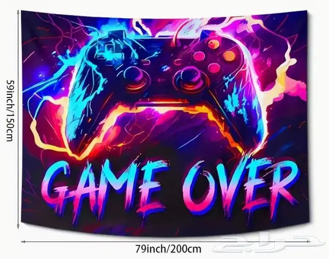 قماش GAME OVER مضيئ باحجام مختلفة 5