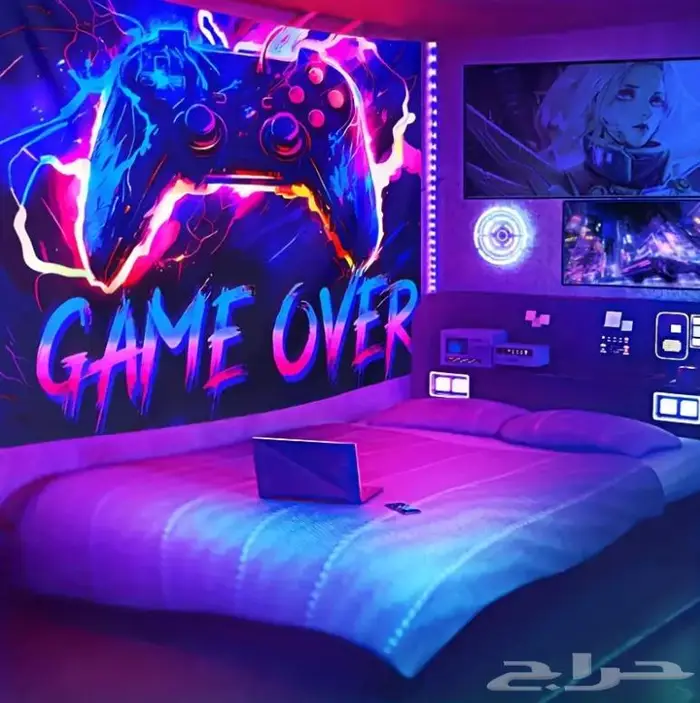 قماش GAME OVER مضيئ باحجام مختلفة 4